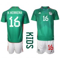 Mexico Hector Herrera #16 Hjemmebanesæt Børn VM 2022 Kortærmet (+ Korte bukser)